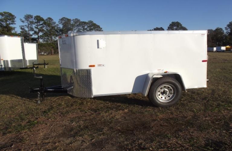 6x8 Single Axle Plus 2 Foot V Nose - 4 Foot Int Height -Triple A Trailers