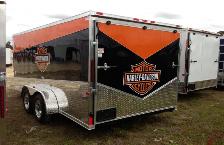 7’ x 14’ Tandem Axle Tri-Colored Orange and Black - Utility Trailer ...