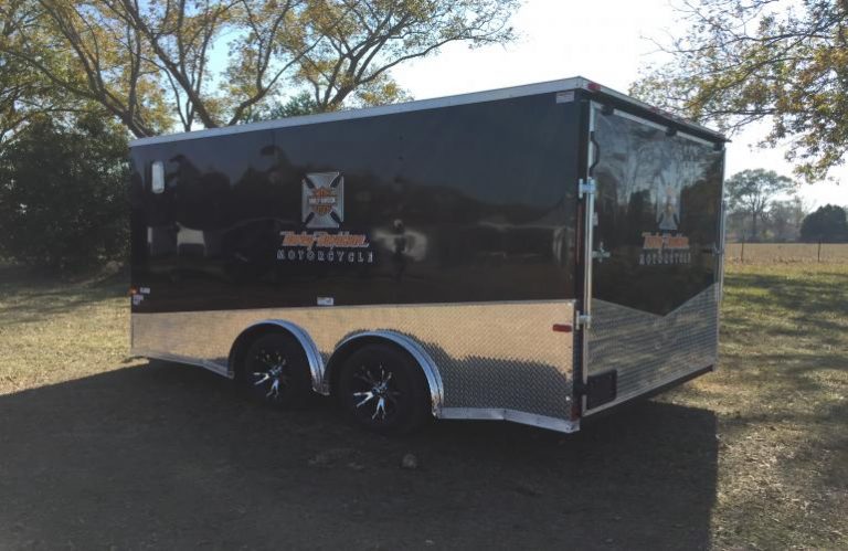 8.5x14 Tandem Axle Harley-Davidson Motorcycle Trailer - Enclosed Car ...