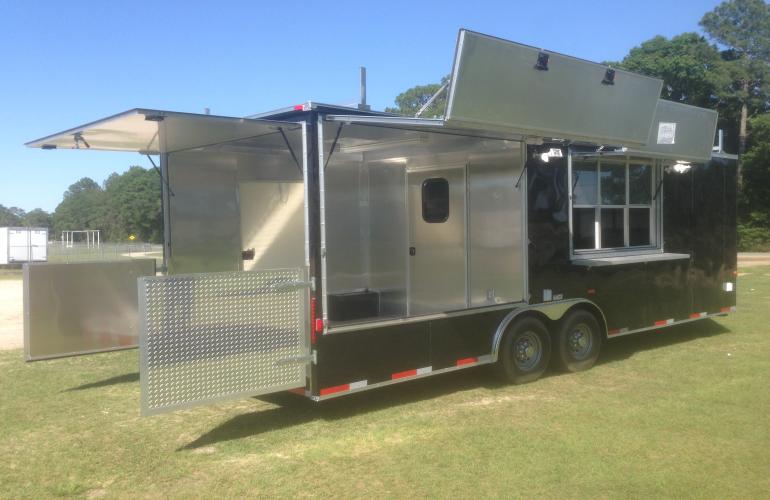 8.5 x 24 BBQ Open Up Porch Concession - Custom Trailer | Triple A ...