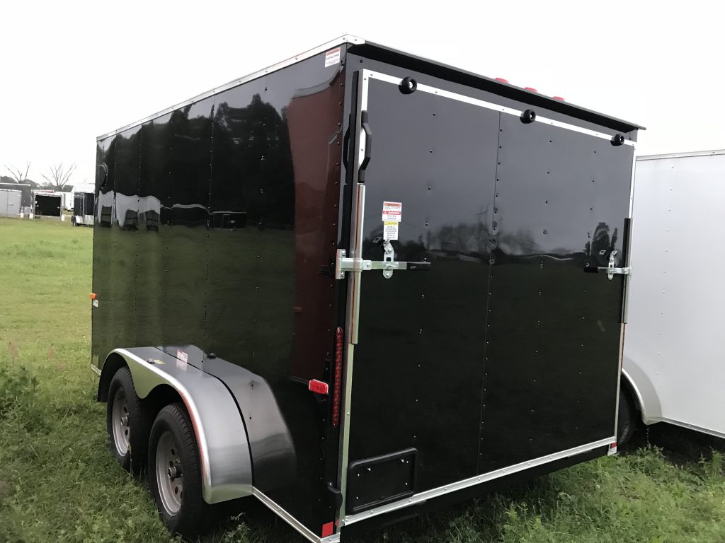 7×12 Tandem Axle - Black In Color – 32” Side Door – 2500# Ramp Door ...