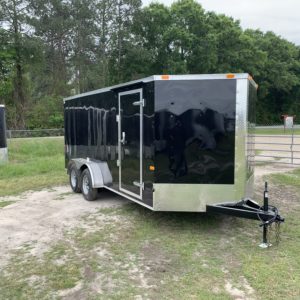 7x16 Black Tandem Axle Trailer