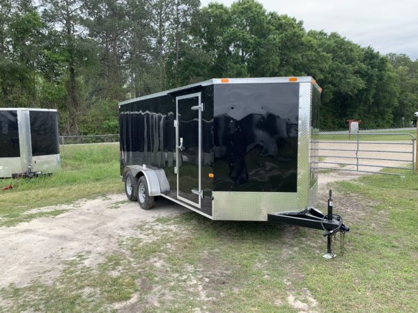 7x16 Black Tandem Axle Trailer