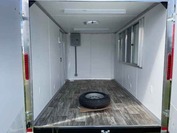 7×12 Single Axle Concession Series – Electrical – Finished Interior – Concession Window with Glass and Screens - Charcoal Gray - Image 4